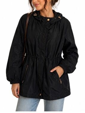 Ci Sono navy blue Hooded Windbreaker Jacket